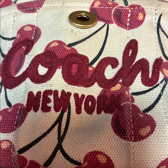 EUC Coach Cherry Canvas Mini Tote Bag - Picture 3 of 10